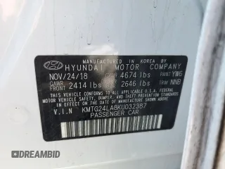 2019 Genesis G70 2.0T Sport with VIN KMTG24LA8KU032387, listed as a Copart auction lot 70257244 with 63,308 mi miles and Salvage Title. Bid and sale history available at carsss.com. Image 13.