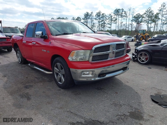 2010 Dodge Ram 1500 SLT with VIN 1D7RB1GT7AS214678, listed as a IAAI auction lot 41635619 with 139,676 mi miles. Bid and sale history available at carsss.com. Image 1.