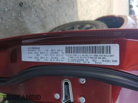 2016 Ram 2500 Laramie with VIN 3C6UR5NL2GG235830, listed as a Copart auction lot 82442724 with 98,472 mi miles and Salvage title. Bid and sale history available at DreamBid. Image 12.