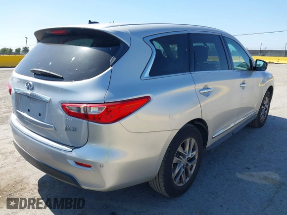 2013 Infiniti JX35 z VIN 5N1AL0MM3DC333754, wystawiony jako IAAI lot #42488277 z przebiegiem 204 553 mil mil oraz . Historia ofert i sprzedaży dostępna na DreamBid. Obrazek 4.