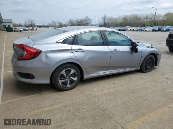 2020 Honda Civic LX with VIN 2HGFC2F66LH583457, listed as a Copart auction lot 52914075 with 36,011 mi miles and Salvage title. Bid and sale history available at DreamBid. Image 3.