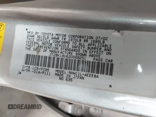 2002 Toyota Prius z VIN JT2BK18U620068251, wystawiony jako IAAI lot #42361163 z przebiegiem 169 517 mil mil oraz . Historia ofert i sprzedaży dostępna na DreamBid. Obrazek 9.
