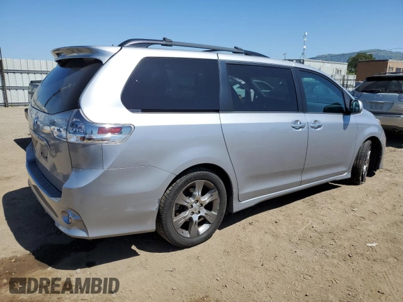 2015 Toyota Sienna SE with VIN 5TDXK3DC7FS546041, listed as a Copart auction lot 53992165 with 106,259 mi miles and Salvage Title. Bid and sale history available at carsss.com. Image 3.