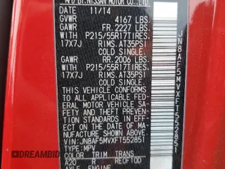 2015 Nissan Juke S with VIN JN8AF5MVXFT552851, listed as a Copart auction lot 52374565 with 45,108 mi miles and Salvage Title. Bid and sale history available at DreamBid. Image 13.