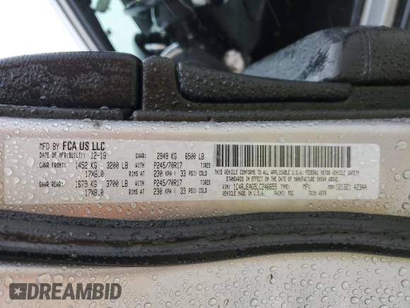 2020 Jeep Grand Cherokee Laredo E with VIN 1C4RJEAG5LC246655, listed as a Copart auction lot 42177135 with Not provided miles and Non repairable. Bid and sale history available at DreamBid. Image 15.