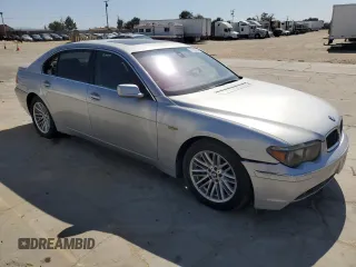 2005 BMW 7 Series 745Li with VIN WBAGN63535DS58696, listed as a Copart auction lot 57582104 with Not Provided miles and Clean Title. Bid and sale history available at DreamBid. Image 4.