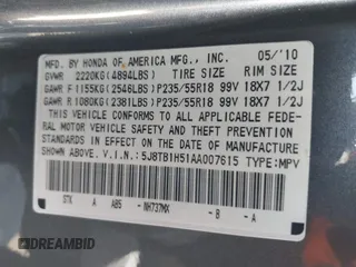 2010 Acura RDX Technology z VIN 5J8TB1H51AA007615, wystawiony jako IAAI lot #41978125 z przebiegiem 165 492 mil mil oraz . Historia ofert i sprzedaży dostępna na DreamBid. Obrazek 9.