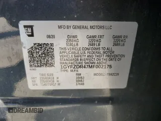 2021 Cadillac XT4 AWD Premium Luxury with VIN 1GYFZDR47MF002175, listed as a Copart auction lot 48303665 with 94,698 mi miles and Salvage Title. Bid and sale history available at carsss.com. Image 16.