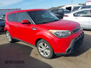 2015 Kia Soul + with VIN KNDJP3A56F7780002, listed as a IAAI auction lot 41457141 with 1 mi miles. Bid and sale history available at carsss.com. Image 1.