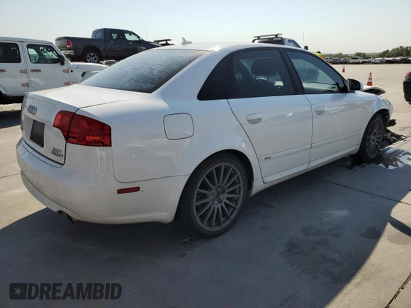 2007 Audi A4 2.0T with VIN WAUBF78E37A022592, listed as a Copart auction lot 75480544 with 122,605 mi miles and Salvage Title. Bid and sale history available at carsss.com. Image 3.