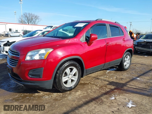 2015 Chevrolet Trax LT with VIN KL7CJLSB4FB110554, listed as a IAAI auction lot 42000016 with 125,959 mi miles. Bid and sale history available at carsss.com. Image 2.