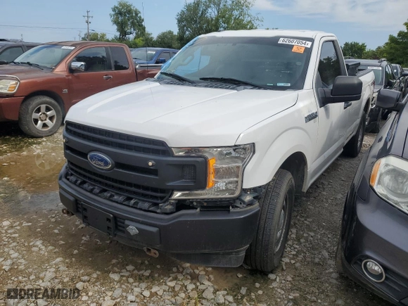 2018 Ford F-150 XL with VIN 1FTMF1EB2JKC12730, listed as a Copart auction lot 62607054 with 151,515 mi miles and Salvage Title. Bid and sale history available at carsss.com. Image 1.