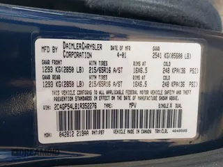 2001 Chrysler Town & Country LXi with VIN 2C4GP54L81R352276, listed as a IAAI auction lot 42059587 with 93,283 mi miles and . Bid and sale history available at DreamBid. Image 9.