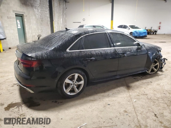 2019 Audi A4 Premium with VIN WAUDNAF43KA108576, listed as a Copart auction lot 51699025 with 54,950 mi miles and Salvage title. Bid and sale history available at DreamBid. Image 3.