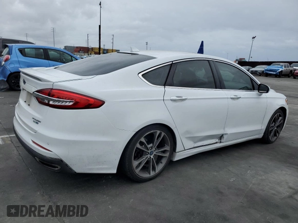 2019 Ford Fusion Titanium with VIN 3FA6P0D94KR184608, listed as a Copart auction lot 48831875 with 124,204 mi miles and Salvage Title. Bid and sale history available at carsss.com. Image 3.