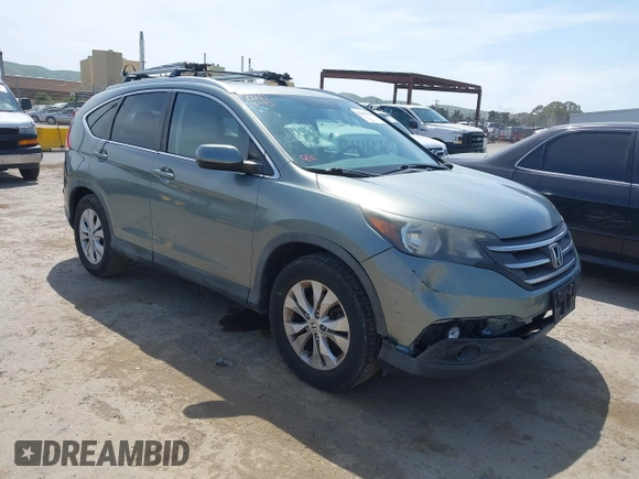 2012 Honda CR-V EX-L with VIN JHLRM3H74CC003987, listed as a IAAI auction lot 42046672 with 143,277 mi miles. Bid and sale history available at carsss.com. Image 1.