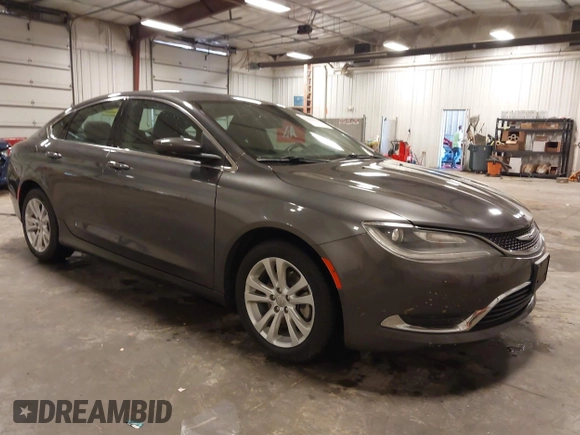 2015 Chrysler 200 Limited with VIN 1C3CCCAB0FN607876, listed as a IAAI auction lot 41882675 with 136,146 mi miles. Bid and sale history available at carsss.com. Image 1.