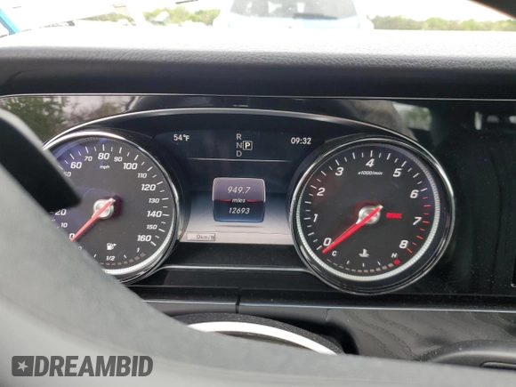2018 Mercedes-Benz E 300 with VIN WDDZF4KB5JA383656, listed as a Copart auction lot 57108235 with 12,693 mi miles and Salvage title. Bid and sale history available at DreamBid. Image 9.