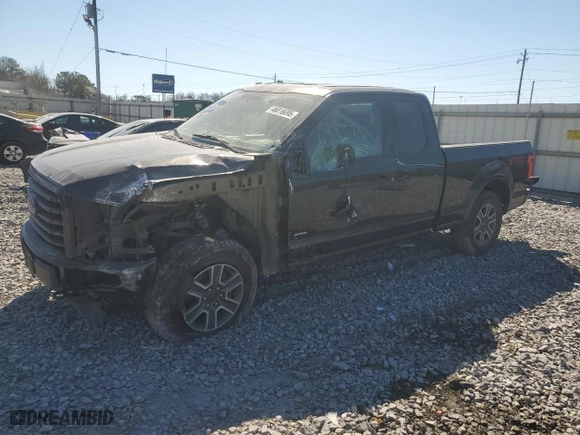 2015 Ford F-150 XLT with VIN 1FTFX1EG0FFC58106, listed as a Copart auction lot 46816695 with 205,534 mi miles and Salvage Title. Bid and sale history available at carsss.com. Image 1.