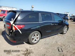 2019 Honda Odyssey EX with VIN 5FNRL6H56KB061780, listed as a Copart auction lot 61628045 with 96,017 mi miles and Salvage title. Bid and sale history available at DreamBid. Image 3.