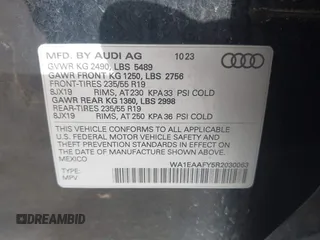 2024 Audi Q5 S line Premium Plus with VIN WA1EAAFY5R2030063, listed as a IAAI auction lot 42158057 with 35,897 mi miles. Bid and sale history available at carsss.com. Image 9.