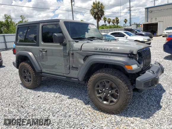 2022 Jeep Wrangler Willys Sport with VIN 1C4GJXANXNW210785, listed as a Copart auction lot 59355275 with 25,887 mi miles and Salvage title. Bid and sale history available at DreamBid. Image 4.