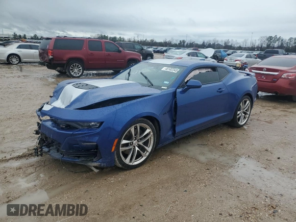 2022 Chevrolet Camaro LT1 with VIN 1G1FF1R79N0129384, listed as a Copart auction lot 45102345 with 42,517 mi miles and Salvage Title. Bid and sale history available at carsss.com. Image 1.