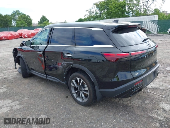 2024 Infiniti QX60 Luxe with VIN 5N1DL1FS1RC335847, listed as a IAAI auction lot 42255354 with 12,219 mi miles and . Bid and sale history available at DreamBid. Image 3.
