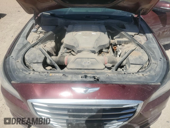 2015 Hyundai Genesis 5.0L with VIN KMHGN4JF4FU045739, listed as a Copart auction lot 61482474 with 117,558 mi miles and Salvage Title. Bid and sale history available at carsss.com. Image 11.