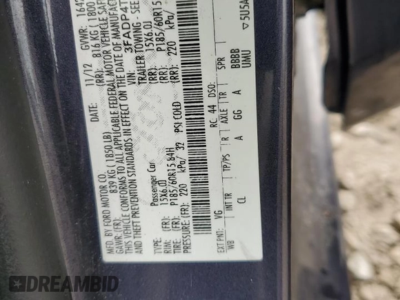 2013 Ford Fiesta S z VIN 3FADP4TJ6DM164936, wystawiony jako Copart lot #55470645 z przebiegiem 105 535 mil mil oraz Szkoda całkowita • Salvage title. Historia ofert i sprzedaży dostępna na DreamBid. Obrazek 12.