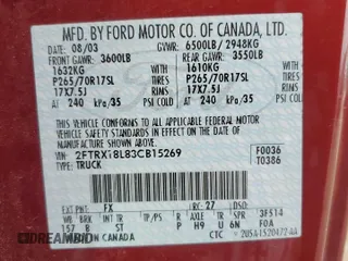 2003 Ford F-150 XL with VIN 2FTRX18L83CB15269, listed as a Copart auction lot 48036555 with 209,097 mi miles and Salvage Title. Bid and sale history available at carsss.com. Image 12.