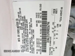 2013 Lincoln MKZ Hybrid with VIN 3LN6L2LU9DR826794, listed as a Copart auction lot 51668715 with 181,800 mi miles and Salvage Title. Bid and sale history available at carsss.com. Image 12.