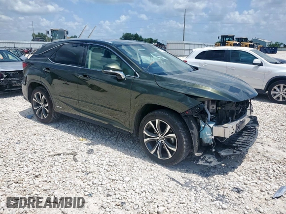 2020 Lexus RX 450h with VIN 2T2HGMDA3LC046646, listed as a Copart auction lot 61030015 with 74,709 mi miles and Salvage title. Bid and sale history available at DreamBid. Image 4.