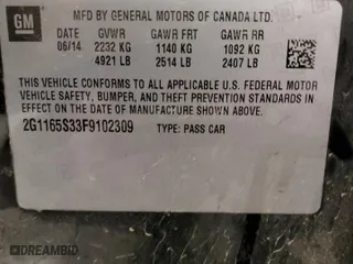 2015 Chevrolet Impala LTZ with VIN 2G1165S33F9102309, listed as a Copart auction lot 80719004 with 116,605 mi miles and Salvage Title. Bid and sale history available at carsss.com. Image 14.