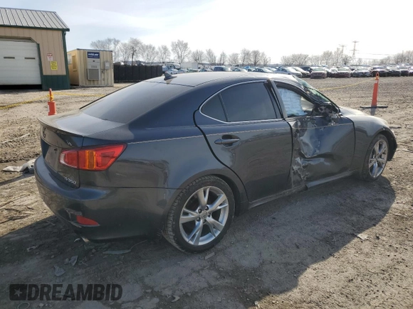 2010 Lexus IS 350 with VIN JTHBE5C23A5024803, listed as a Copart auction lot 44814125 with Not Provided miles and Salvage Title. Bid and sale history available at DreamBid. Image 3.