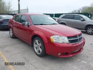 2008 Dodge Avenger SXT with VIN 1B3LC56R98N587306, listed as a IAAI auction lot 41935259 with 197,405 mi miles. Bid and sale history available at carsss.com. Image 1.