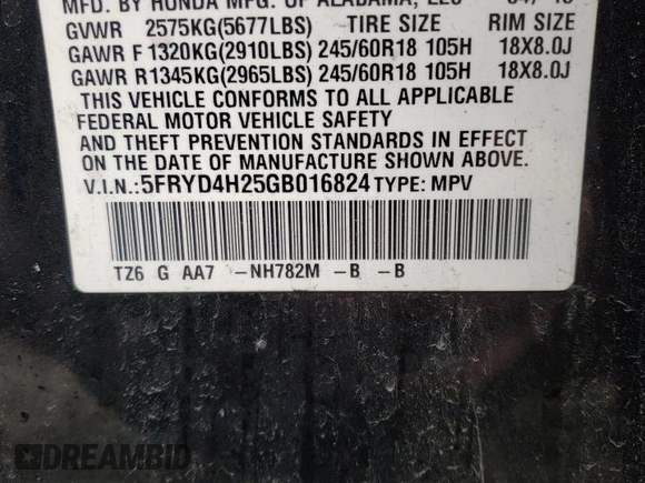 2016 Acura MDX with VIN 5FRYD4H25GB016824, listed as a Copart auction lot 44965175 with 109,308 mi miles and Salvage Title. Bid and sale history available at carsss.com. Image 13.