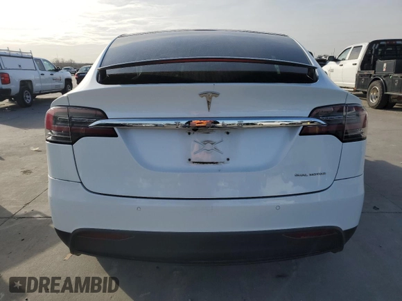 2020 Tesla Model X Long Range with VIN 5YJXCBE25LF220932, listed as a Copart auction lot 42344875 with 49,275 mi miles and Salvage Title. Bid and sale history available at carsss.com. Image 6.