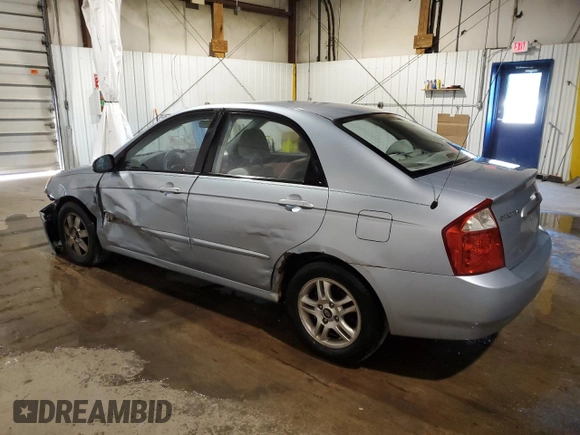 2005 Kia Spectra LX with VIN KNAFE121955160165, listed as a Copart auction lot 74695764 with 160,670 mi miles and Salvage Title. Bid and sale history available at carsss.com. Image 2.