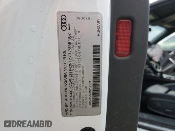 2017 Audi TT Roadster z VIN TRUT5CFV5H1012174, wystawiony jako Copart lot #77500194 z przebiegiem 25 132 mil mil oraz Szkoda całkowita • Salvage title. Historia ofert i sprzedaży dostępna na DreamBid. Obrazek 13.