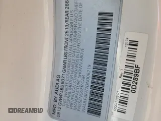 2013 Audi A5 Premium Plus z VIN WAULFAFH7DN006219, wystawiony jako Copart lot #49179095 z przebiegiem 134 360 mil mil oraz Szkoda całkowita • Salvage title. Historia ofert i sprzedaży dostępna na DreamBid. Obrazek 12.