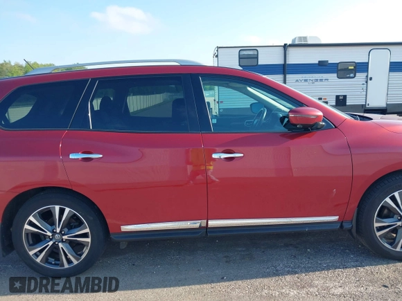 2017 Nissan Pathfinder Platinum with VIN 5N1DR2MM8HC604899, listed as a IAAI auction lot 42201810 with 48,215 mi miles and . Bid and sale history available at DreamBid. Image 13.