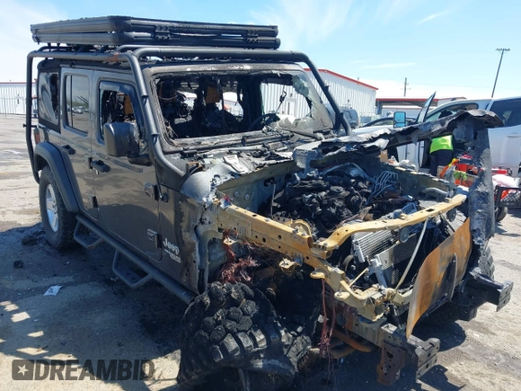2020 Jeep Wrangler Unlimited Sport S z VIN 1C4HJXDNXLW226806, wystawiony jako IAAI lot #41857458 z przebiegiem Nie podano mil oraz . Historia ofert i sprzedaży dostępna na DreamBid. Obrazek 1.