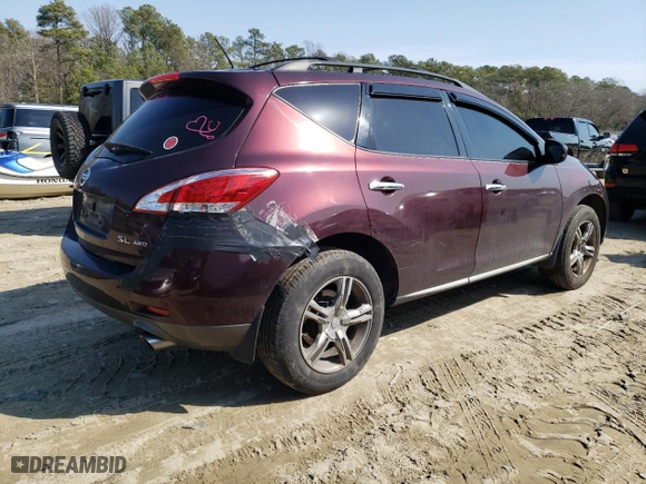 2013 Nissan Murano LE with VIN JN8AZ1MW4DW306382, listed as a Copart auction lot 44526524 with 182,210 mi miles and Salvage Title. Bid and sale history available at carsss.com. Image 3.