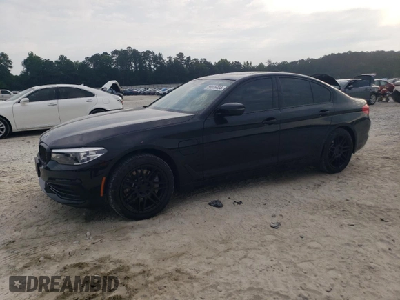 2020 BMW 5 Series 530e with VIN WBAJA9C07LCD65408, listed as a Copart auction lot 55806404 with 17,480 mi miles and Salvage Title. Bid and sale history available at DreamBid. Image 1.