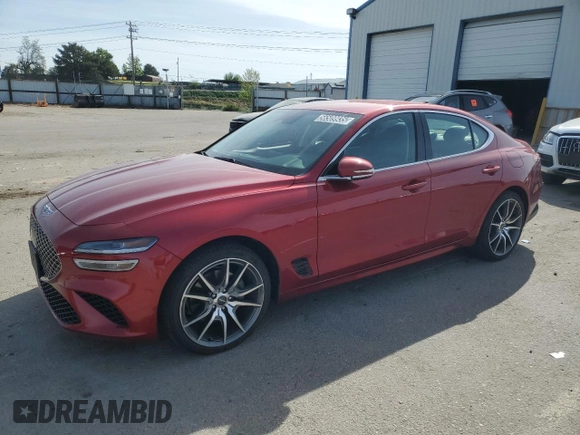 2023 Genesis G70 2.0T with VIN KMTG34TAXPU123732, listed as a Copart auction lot 56509935 with 39,333 mi miles and Salvage title. Bid and sale history available at DreamBid. Image 1.