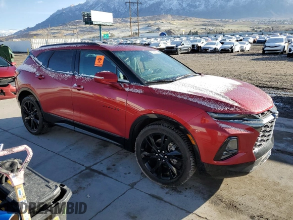 2021 Chevrolet Blazer RS with VIN 3GNKBKRS4MS534871, listed as a Copart auction lot 51382725 with 45,397 mi miles and Salvage title. Bid and sale history available at DreamBid. Image 4.