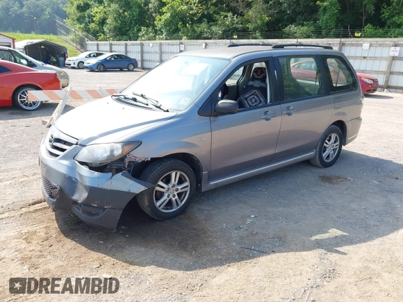 2004 Mazda MPV LX with VIN JM3LW28AX40500247, listed as a IAAI auction lot 42545659 with 255,316 mi miles and . Bid and sale history available at DreamBid. Image 2.