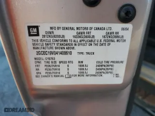 2004 Chevrolet Silverado 1500 Work Truck with VIN 2GCEC19V041408610, listed as a Copart auction lot 88245275 with 64,352 mi miles and Salvage Title. Bid and sale history available at carsss.com. Image 14.