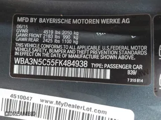 2015 BMW 4 Series 428i xDrive with VIN WBA3N5C55FK484938, listed as a IAAI auction lot 41889907 with 100,439 mi miles. Bid and sale history available at carsss.com. Image 9.